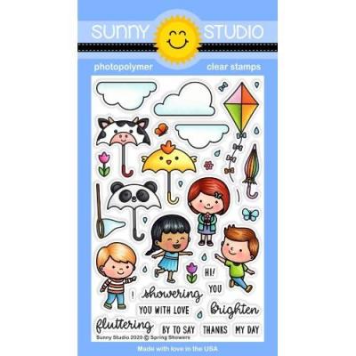 Sunny Studio Clear Stamps - Spring Showers